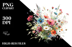 Colorful Wild Flowers PNG Product Image 2
