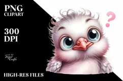 Baby Dove Portrait Big Eyes Clipart Product Image 1