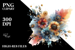 Abstract Colorful Sunflower PNG Product Image 2