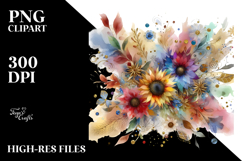Abstract Colorful Sunflower PNG Product Image 2