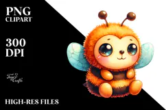 Vibrant Colorful Brownish Sewed Bee Clipart Product Image 2