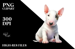 Pastel Bull Terrier Sitting PNG Product Image 2