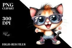 Baby Cat Sunglasses Large Shoes Clipart Product Image 3