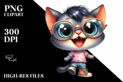 Baby Cat Sunglasses Large Shoes Clipart Product Image 3
