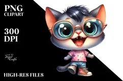 Baby Cat Sunglasses Large Shoes Clipart Product Image 2