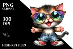 Baby Cat Sunglasses Goofy Shoes Clipart Product Image 2