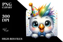 Cute Baby Parrot with Party Hat, Transparent PNG Product Image 2