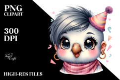 Cute Baby Parrot with Cool Haircut PNG Product Image 2