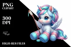 Baby Unicorn with Puck PNG Product Image 3