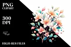 Stained Jasmine with Watercolor Splash PNG Product Image 3