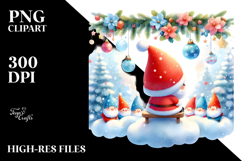 Santa with Gnomes View PNG Product Image 2