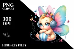 Sublimation Flower Sticker Colorful Baby Butterfly Product Image 3