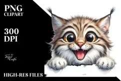 Cute Furry Lynx with Big Eyes | Clipart Product Image 1