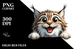 Crazy Funny Lynx Popping Eyes over Paper | Clipart Product Image 3