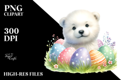 Digital Watercolor Cute Baby Polar Bear PNG Product Image 2