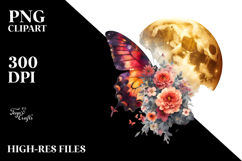 Watercolor Butterfly with Gold Foil PNG Product Image 2