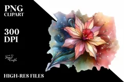 Pastel Wooden Stained Daffodil Abstract Clipart Product Image 1