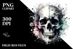 Grungy Skull Painting, Transparent PNG Product Image 2