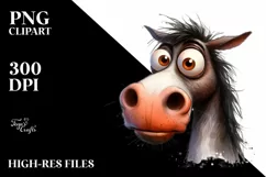 Funny Horse Portrait with Contempt Eyes Clipart Product Image 3