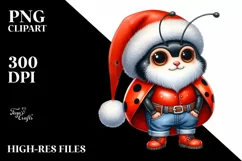 Big-Eyed Ladybug in Santa Suit | Clipart Product Image 3