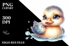Cute Baby Duck with Big Eyes PNG Product Image 1