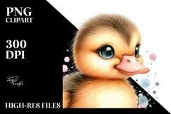 Cute Baby Duck with Big Eyes PNG Product Image 1