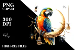 Macaw In Halloween Costume PNG Product Image 2