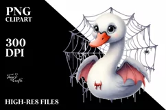 Funny Whimsical Swan Spider Halloween Clipart Product Image 3