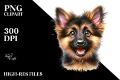 Happy Cartoon German Shepherd, High-Quality PNG Product Image 2