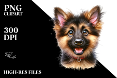 Happy Cartoon German Shepherd, High-Quality PNG Product Image 2