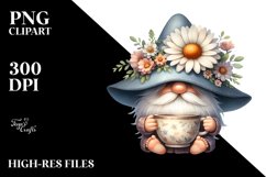 Cute GNOME with Daisy PNG Product Image 2