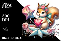 Colorful Boho Baby Squirrel Star PNG Product Image 2