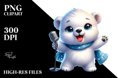 Cute Energetic Baby Polar Bear, High-Res PNG Product Image 2