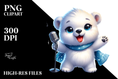 Energetic Baby Polar Bear PNG Product Image 2
