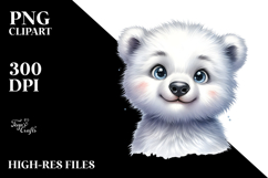 Energetic Baby Polar Bear with Singer Look PNG Product Image 2