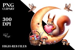Boho Squirrel Moon Heart PNG Product Image 2