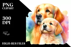Colorful Cute Golden Retriever Sticker | Clipart Product Image 3
