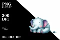 Colorful Watercolor Elephant Clipart Product Image 1