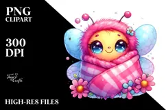 Colorful Baby Bee with Blanket, PNG Product Image 2
