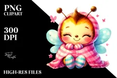 Colorful Baby Bee with Blanket, PNG Product Image 2