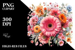 Colorful Gerbera Flowers Clipart Product Image 2