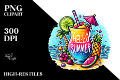 Colorful Frozen Drink, Hello Summer PNG Product Image 2