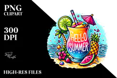 Colorful Frozen Drink, Hello Summer PNG Product Image 2