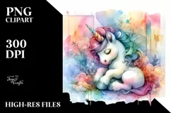 Colorful Unicorn with Abstract Background PNG Product Image 3