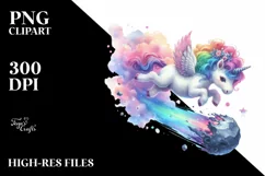 Colorful Pastel Baby Unicorn PNG Product Image 1