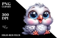 Funny Excited Caricature-like Dove Baby Clipart Product Image 1