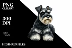Miniature Schnauzer in Sand | Sublimation | Clipart Product Image 1