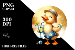 Happy Duck Wearing Beachwear, High-Res PNG Product Image 2