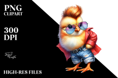 Vibrant Baby Owl Posing with Cool Haircut PNG Product Image 2