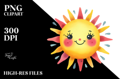 Artistic Smiling Sun, PNG Product Image 2